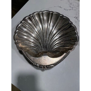 Silverplated Clam Shell Footed Serving Bowl